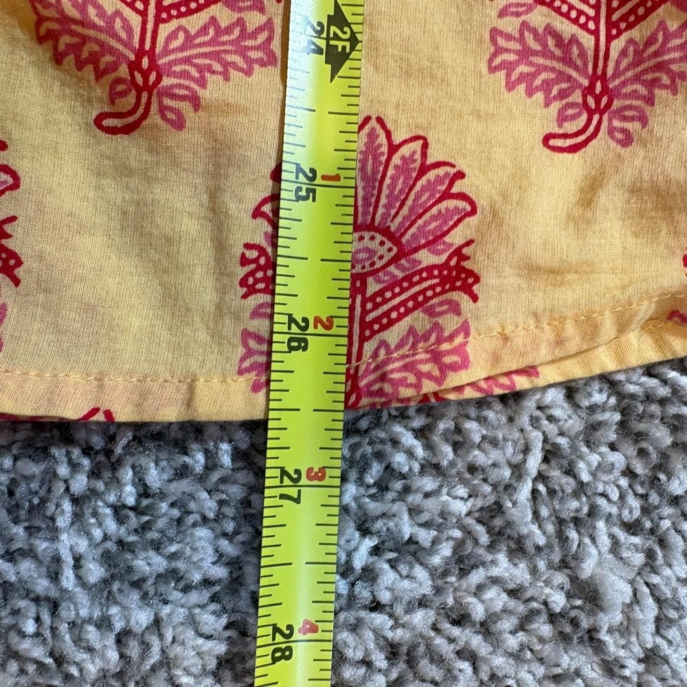 Sundance Women Cotton Lightweight Yellow Blouse Floral Contrasting Pattern Large - Picture 7 of 8
